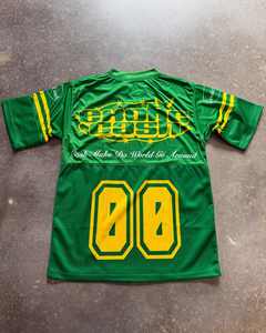 Personalización Casual Streetwear Camiseta transpirable con cuello en V Edge-stripe Boxy Camiseta de malla para hombre Impresión - Product Image 3