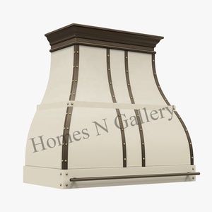 Campana extractora de acero inoxidable para cocina, con correas y remaches, lista para insertar en cocinas rústicas francesas, chimenea de campana extractora - Product Image 1