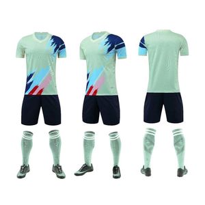 High Quality Light Blue Polyester Soccer Kits Customized Cheap Jersey Sets High Quality Soccer Wear - Product Image 3