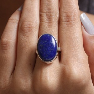 Anillo clásico, joyería para mujer, joyería de estilo bohemio de plata, piedra preciosa de lapislázuli de Plata de Ley 925, anillo hecho a mano, regalo para esposa - Product Image 2