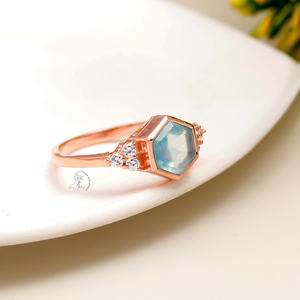 Bague aigue-marine en argent sterling 925 bijoux en argent fin personnalisables pour les femmes approvisionnement en gros en vrac pour les occasions de mariage - Product Image 4