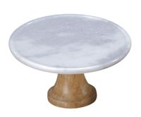 Support à gâteau moderne en bois et marbre pour mariage, fête, hôtel, avec montage facile et emballage en boîte
