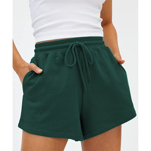 Pantalones cortos deportivos para mujer, ropa de calle con cordón, informal, Color sólido, para verano - Product Image 6