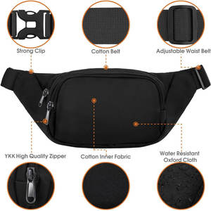 Nueva Riñonera Moderna y Elegante de Tela de Algodón con Cierre de Cremallera, Duradera, Unisex, para Ropa Casual y Urbana - Product Image 4