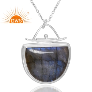Nouvelle tendance en argent sterling 925 pendentif en pierre précieuse de labradorite naturelle fabricant de bijoux de conception personnalisée - Product Image 4