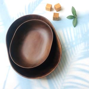 Logo personnalisé Table à manger bol à fruits décoratif couleur chocolat bol de forme ovale pour salade, fruits, collation, aliments frits, etc. - Product Image 4