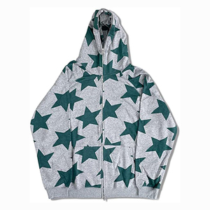 Sudaderas con capucha con cremallera para hombre de cara completa de lana de algodón personalizadas, sudaderas con capucha estampadas elegantes cómodas gruesas unisex, ropa de calle de gran tamaño - Product Image 3