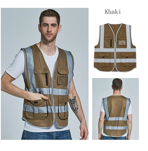 Chaleco de seguridad reflectante de alta visibilidad con múltiples bolsillos, chaleco de alta visibilidad para trabajo, chaleco de seguridad con tiras reflectantes - Product Image 2