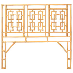 Galvan Bohème Queen Size Tête de lit autonome Meubles de chambre à coucher en rotin naturel - Product Image 6