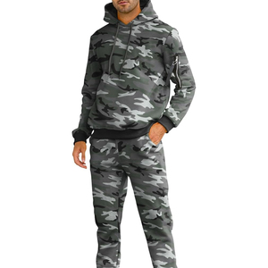 Conjunto Deportivo de Camuflaje para Hombre, Sudadera con Capucha de Felpa Premium y Pantalones Jogger, Ropa Deportiva Casual para Invierno, Estilo Urbano, OEM - Product Image 2