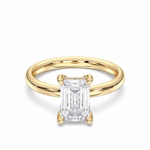 Coussin et coupe ronde 2.50 carats E-F/VVS-VS Moissanite diamant Prong Set solitaire bague de fiançailles en or massif pour les femmes - Product Image 1
