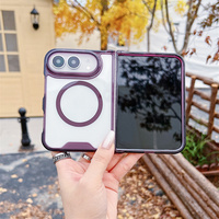 Coque arrière en acrylique pour Apple iPhone Duo, transparente, tendance, magnétique, compatible avec la charge sans fil, anti-chute, antichoc, pliable