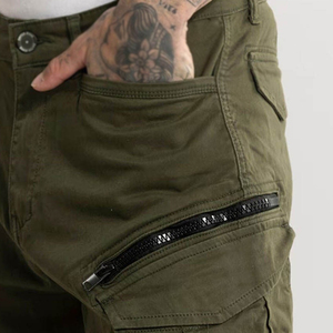 กางเกงคาร์โก้สไตล์2025สีเขียวมะกอกสำหรับผู้ชายผ้าระบายอากาศได้ทรงหลวมสไตล์ลำลองกางเกงคาร์โก้กีฬากลางแจ้ง - Product Image 5