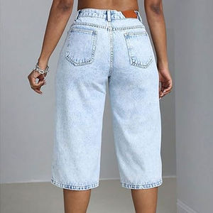 Short long en denim de qualité supérieure pour les femmes à bas prix Short en jean pour les femmes Oem Design Manufacture Short long en denim pour les femmes - Product Image 3