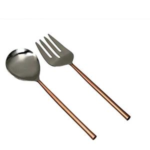 Juego de cubertería de lujo de acero inoxidable brillante, cuchara de ensalada moderna, servidor de ensaladas - Product Image 2