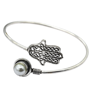 Moda Unisex Vintage ajustable latón joyería surtido madre perla cristal Natural piedras preciosas brazaletes plata antigua plata - Product Image 3