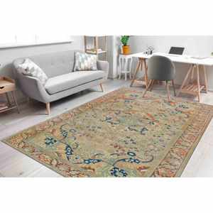 Printed <b>Rug</b>: Green <b>Rug</b>, Floral <b>Rugs</b>, Brown <b>Rug</b>, Luxury <b>Rugs</b>,<b>Chenille</b> <b>Rug</b> - Product Image 1