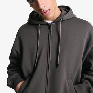 เสื้อสเวตเตอร์โอเวอร์ไซส์ใส่ได้ทั้งชายและหญิงเสื้อมีฮู้ดโอเวอร์ไซส์ผ้าคอตตอนสไตล์สตรีทแวร์ผ้า100% มีฮู้ดเสื้อฮู้ดเปิดไหล่ตก - Product Image 5