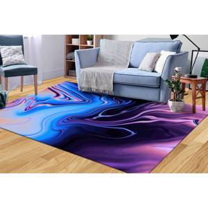 Alfombra con Estampado Vortex: Alfombra Moderna con Diseño de Ilusión Azul, Alfombra Decorativa - Product Image 3