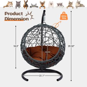 Indoor Outdoor Weich kissen Rattan Pet House Hängendes Katzen bett Hängematte Schaukel Ei Stuhl für Kleintiere - Product Image 2