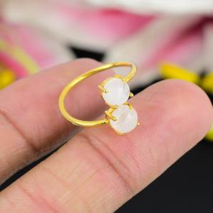 Hot Selling Vintage 925 Sterling Silver Gold Plated <b>Ring</b> Trendy Natural Rainbow Moonstone Gemstone Oval Cut Fine Weddings - Product Image 1