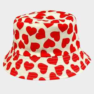 High Quality Custom Print Bucket <b>Hat</b> 100% Cotton Fisherman <b>Hat</b> Plain Summer Heart Print Street Hip Hop Foldable Bucket <b>Hat</b> - Product Image 4