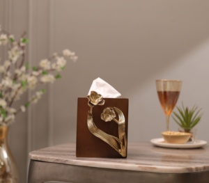 Porte-serviettes Floral Savvy Porte-serviettes décoratif Porte-serviettes de table moderne Porte-mouchoirs Home Office Accessoires de table à manger - Product Image 1