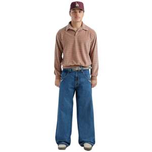 Karatz Jeans à jambes larges de 23 pouces, brodés à la pierre foncée, fils métalliques, matériel de qualité supérieure, denim poncé à la main - Product Image 1