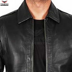 Chaqueta de Cuero para Hombre 2025, de Alta Calidad, Impermeable y con Calefacción, Rellena de Algodón, con Cuello Alto Elegante, Logotipo Frontal en Tela de Lona - Product Image 5