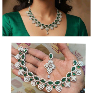 PREMIUM Quality light weight multi color stone <b>necklace</b> and earrings set for wedding purpose and party wear - Product Image 1