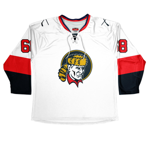 Jerseys de hockey sobre hielo de sarga de aparejos de diseño personalizado OEM con nombres y números de jugadores personalizados, jerseys directos de fábrica a bajo precio - Product Image 5