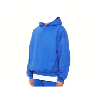 Qualité supérieure hommes sweats à capuche nouveau Style 100% coton hiver épais pull décontracté Couple brodé uni teint 2 pièces - Product Image 4