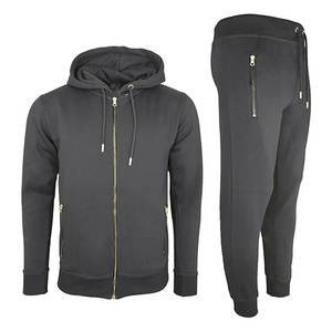 Conjunto Deportivo Completo, Sudadera con Capucha de Felpa con Cordón en Contraste y Pantalones Deportivos con Cierre, Ropa Deportiva para Gimnasio, Traje Deportivo para Entrenamiento - Product Image 1