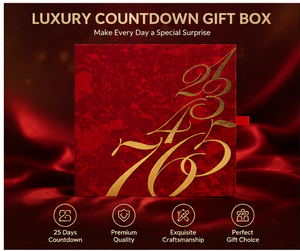 Luxury Red Gold Foil Advent <b>Calendar</b> Box Magnetic Closure Rigid Paperboard Christmas Mystery Box for Cosmetic Beauty Gift - Product Image 5