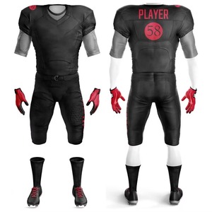 Vente en gros d'uniformes de football américain personnalisés Maillot et pantalon d'équipe en sergé de sublimation Ensemble de football - Product Image 3