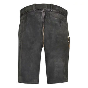 Nuevo cuero bávaro personalizado Vintage lavado ácido Oktoberfest Casual baile bordado cintura elástica botón pantalones cortos OEM hombres - Product Image 2