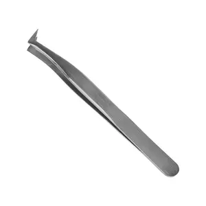 Pince à épiler professionnelle pour Extension de cils, pincettes de précision en forme de L coudées et pointues pour Extension de cils 3D 4D 6D