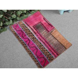 พรมตุรกีขนาด 1.6x2.3 ฟุต, พรม, พรมสีชมพูสไตล์ตะวันตกเฉียงใต้ ทำจากขนสัตว์ - Product Image 1