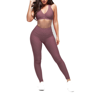 2025 High Quality Woman Yoga Suit 2 Pcs Set Ladies Gym Fitness Suits Plain Yoga <b>Bra</b> & Tight Leggings Plus Size Wholesale - Product Image 2