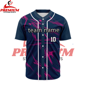 เสื้อเบสบอลซอฟต์บอลคุณภาพสูงแบบสั่งทำพิเศษ เย็บอย่างดี ระบายอากาศได้ดี ผลิตจากโพลีเอสเตอร์ พร้อมตัวเลือกไซส์ใหญ่ แห้งเร็ว - Product Image 5