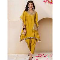 Free Size Rayon Free Kaftan Pant Set Festival de las mujeres Kurtis Ropa india y pakistaní Venta al por mayor Co-ord Long Kaaftaan Khaftan