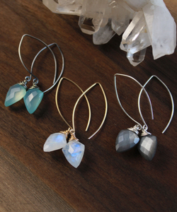 Rainbow Moonstone 925 Sterling Silver Earrings Gold Plated Charm Hanging Handmade Modern Designer Wire <b>Wedding</b> Party Gift - Product Image 5