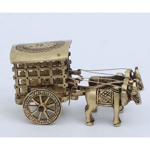 Carrito de bueyes, piezas de exhibición de decoración del hogar de latón dorado - Product Image 5
