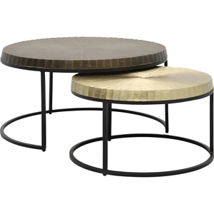 Mesa de Centro Moderna de Lujo al por Mayor, Mueble de Metal Cromado Dorado Resistente para Sala de Estar - Product Image 1