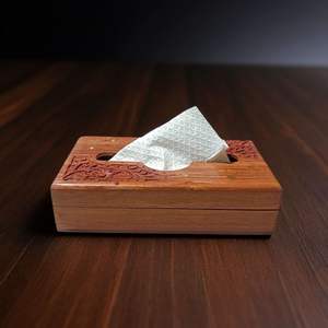 Porte-boîte à mouchoirs en bois de qualité supérieure avec design artisanal pour salon chambre bureau et décoration d'hôtel - Product Image 5