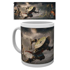 Taza Assassin's Creed Valhalla, Diseño Moderno, Fortalezas Antiguas, 200 ml, Taza de Cerámica con Tapa, Apta para Microondas, Diseño Novedoso para Regalos - Product Image 1