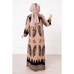 ชุดเดรสลำลองมีลายต้นปาล์มมีสีมิงค์แบบผ้าวิสคอส - Product Image 4