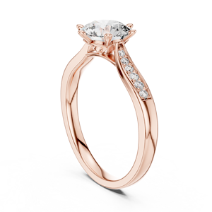 Anillo de Compromiso de Diamantes Tallados con Certificación IGI de Lujo, Chapado en Oro Rosa de 18K, Anillo de Boda Solitario de 6 Puntas para Mujer, Aniversario - Product Image 1