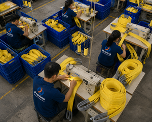 Sangle de levage plate en polyester avec boucles renforcées, 3 tonnes, sangle haute performance, service ODM d'usine expérimentée - Product Image 4