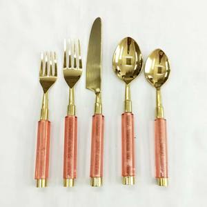 Arrival <b>Food</b> Grade Stainless Steel Thick Round White Marble Handle Stainless Steel Cheese <b>Slicer</b> & Spreader Tools Set - Product Image 2